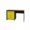 Manhattan Comfort Eiffel Garage Work Station Set of 2 in Matte Black and Yellow
