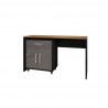 Manhattan Comfort Eiffel Garage Work Station Set of 2 in Matte Black and Grey