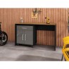 Manhattan Comfort Eiffel Garage Work Station Set of 2 in Matte Black and Grey