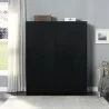 Manhattan Comfort Hopkins Modern Freestanding Storage Closet with 7 Shelves in Black (Set of 2) - Manhattan Comfort Hopkins Modern Freestanding Storage Closet with 7 Shelves in Black (Set of 2)