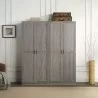 Manhattan Comfort Hopkins Modern Freestanding Storage Closet with 7 Shelves in Grey (Set of 2) - Manhattan Comfort Hopkins Modern Freestanding Storage Closet with 7 Shelves in Grey (Set of 2)