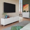 Manhattan Comfort Mid-Century Modern Bogardus 2-Piece TV Stand Living Room Set with Accent Cabinet In White