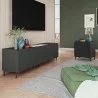 Manhattan Comfort Mid-Century Modern Bogardus 2-Piece TV Stand Living Room Set with Accent Cabinet Black - Manhattan Comfort Mid-Century Modern Bogardus 2-Piece TV Stand Living Room Set with Accent Cabinet Black