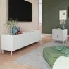 Manhattan Comfort Mid-Century Modern Bogardus 2-Piece TV Stand Living Room Set with Accent Cabinet White - Manhattan Comfort Mid-Century Modern Bogardus 2-Piece TV Stand Living Room Set with Accent Cabinet White
