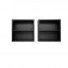 Manhattan Comfort Fortress 30" Floating Textured Metal Garage Cabinet with Adjustable Shelves in Charcoal Grey - Set of 2 Open