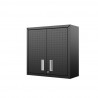 Manhattan Comfort Fortress 30" Floating Textured Metal Garage Cabinet with Adjustable Shelves in Charcoal Grey Side