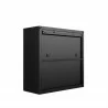Manhattan Comfort Fortress 30" Floating Textured Metal Garage Cabinet with Adjustable Shelves in Charcoal Grey Back - Manhattan Comfort Fortress 30" Floating Textured Metal Garage Cabinet with Adjustable Shelves in Charcoal Grey Back