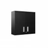 Manhattan Comfort Fortress 30" Floating Textured Metal Garage Cabinet with Adjustable Shelves in Charcoal Grey Other Side - Manhattan Comfort Fortress 30" Floating Textured Metal Garage Cabinet with Adjustable Shelves in Charcoal Grey Other Side