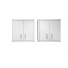 Manhattan Comfort Fortress 30" Floating Textured Metal Garage Cabinet with Adjustable Shelves in White - Set of 2 Front