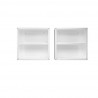 Manhattan Comfort Fortress 30" Floating Textured Metal Garage Cabinet with Adjustable Shelves in White - Set of 2 Open