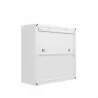 Manhattan Comfort Fortress 30" Floating Textured Metal Garage Cabinet with Adjustable Shelves in White Back - Manhattan Comfort Fortress 30" Floating Textured Metal Garage Cabinet with Adjustable Shelves in White Back