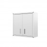 Manhattan Comfort Fortress 30" Floating Textured Metal Garage Cabinet with Adjustable Shelves in White Side