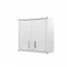 Manhattan Comfort Fortress 30" Floating Textured Metal Garage Cabinet with Adjustable Shelves in White Side - Manhattan Comfort Fortress 30" Floating Textured Metal Garage Cabinet with Adjustable Shelves in White Side