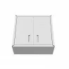 Manhattan Comfort Fortress 30" Floating Textured Metal Garage Cabinet with Adjustable Shelves in White Bottom - Manhattan Comfort Fortress 30" Floating Textured Metal Garage Cabinet with Adjustable Shelves in White Bottom