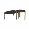 Manhattan Comfort Mid-Century Modern Gales End Table and Coffee Table with Solid Wood Legs Black Front