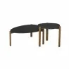 Manhattan Comfort Mid-Century Modern Gales End Table and Coffee Table with Solid Wood Legs Black Front - Manhattan Comfort Mid-Century Modern Gales End Table and Coffee Table with Solid Wood Legs Black Front