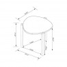 Manhattan Comfort Mid-Century Modern Gales End Table and Coffee Table with Solid Wood Legs Size