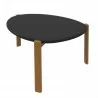 Manhattan Comfort Mid-Century Modern Gales Coffee Table with Solid Wood Legs in Matte Black Side - Manhattan Comfort Mid-Century Modern Gales Coffee Table with Solid Wood Legs in Matte Black Side