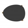 Manhattan Comfort Mid-Century Modern Gales Coffee Table with Solid Wood Legs in Matte Black Top
