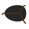 Manhattan Comfort Mid-Century Modern Gales Coffee Table with Solid Wood Legs in Matte Black Bottom