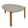 Manhattan Comfort Mid-Century Modern Gales Coffee Table with Solid Wood Legs Greige Side