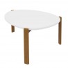 Manhattan Comfort Mid-Century Modern Gales Coffee Table with Solid Wood Legs White Side