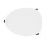 Manhattan Comfort Mid-Century Modern Gales Coffee Table with Solid Wood Legs White Top