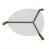 Manhattan Comfort Mid-Century Modern Gales Coffee Table with Solid Wood Legs White Bottom