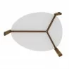 Manhattan Comfort Mid-Century Modern Gales Coffee Table with Solid Wood Legs in Matte White Bottom - Manhattan Comfort Mid-Century Modern Gales Coffee Table with Solid Wood Legs in Matte White Bottom