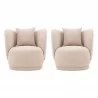 Manhattan Comfort Contemporary Siri Linen Weave Accent Chair with Pillows In Wheat - Set of 2 - Manhattan Comfort Contemporary Siri Linen Weave Accent Chair with Pillows In Wheat - Set of 2