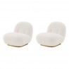 Manhattan Comfort Modern Edina Chenille Accent Chair in White - Set of 2