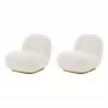 Manhattan Comfort Modern Edina Chenille Accent Chair in White - Set of 2 - Manhattan Comfort Modern Edina Chenille Accent Chair in White - Set of 2