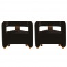 Manhattan Comfort Modern Amirah Velvet Accent Chair - Set of 2 Black