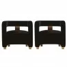 Manhattan Comfort Modern Amirah Velvet Accent Chair - Set of 2 Black - Manhattan Comfort Modern Amirah Velvet Accent Chair - Set of 2 Black