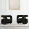 Manhattan Comfort Modern Amirah Velvet Accent Chair In Black - Set of 2 - Manhattan Comfort Modern Amirah Velvet Accent Chair In Black - Set of 2