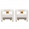 Manhattan Comfort Modern Amirah Velvet Accent Chair - Set of 2 White