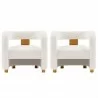 Manhattan Comfort Modern Amirah Velvet Accent Chair - Set of 2 White - Manhattan Comfort Modern Amirah Velvet Accent Chair - Set of 2 White