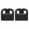 Manhattan Comfort Modern Darian Chenille Accent Chair Black- Set of 2