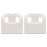Manhattan Comfort Modern Darian Chenille Accent Chair Cream- Set of 2