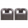 Manhattan Comfort Modern Darian Chenille Accent Chair Grey- Set of 2