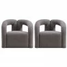 Manhattan Comfort Modern Darian Chenille Accent Chair Grey- Set of 2 - Manhattan Comfort Modern Darian Chenille Accent Chair Grey- Set of 2