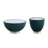Manhattan Comfort Modern Anderson Coffee Table and End Table 2.0 Upholstered in Leatherette with Ceramic Faux Tabletop - Set of 2 Green