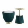 Manhattan Comfort Modern Anderson End Table 2.0 Upholstered in Leatherette with Ceramic Faux Marble Tabletop Green - Manhattan Comfort Modern Anderson End Table 2.0 Upholstered in Leatherette with Ceramic Faux Marble Tabletop Green