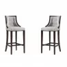 Manhattan Comfort Fifth Avenue Faux Leather Barstool in Light Grey (Set of 2) - Manhattan Comfort Fifth Avenue Faux Leather Barstool in Light Grey (Set of 2)