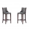 Manhattan Comfort Fifth Avenue Faux Leather Barstool in Pebble Grey (Set of 2)