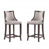 Manhattan Comfort Emperor Faux Leather Barstool in Light Grey (Set of 2)