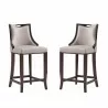 Manhattan Comfort Emperor Faux Leather Barstool in Light Grey (Set of 2) - Manhattan Comfort Emperor Faux Leather Barstool in Light Grey (Set of 2)