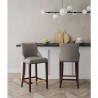Manhattan Comfort Modern Shubert Barstool Upholstered In Dark Taupe Leatherette with Beech Wood Legs - Set of 2