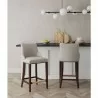 Manhattan Comfort Modern Shubert Barstool Upholstered In Light Grey Leatherette with Beech Wood Legs - Set of 2 - Manhattan Comfort Modern Shubert Barstool Upholstered In Light Grey Leatherette with Beech Wood Legs - Set of 2
