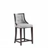 Manhattan Comfort Fifth Avenue Faux Leather Counter Stool in Light Grey Side - Manhattan Comfort Fifth Avenue Faux Leather Counter Stool in Light Grey Side